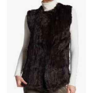 Sebby Collection faux fur sweater vest
